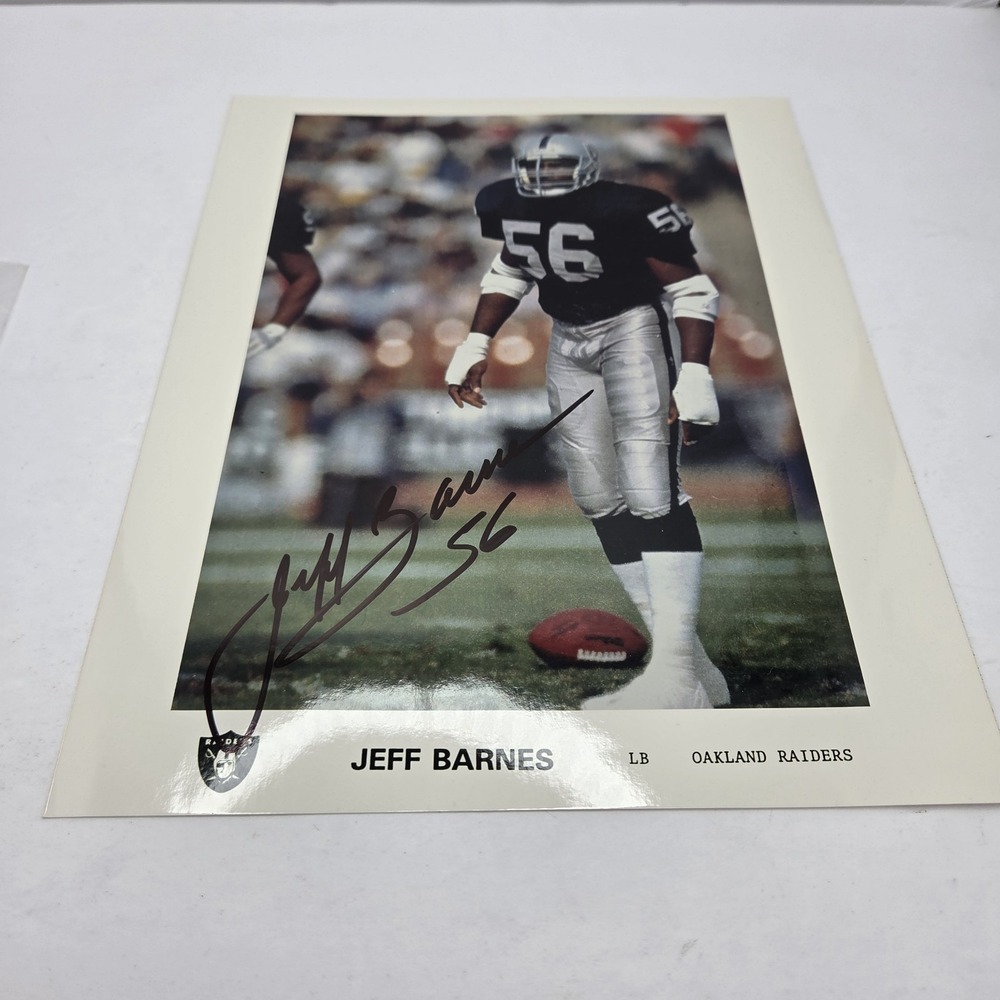 Jeff Barnes Signed 8x10 Photo Oakland Raiders LB #56 Super Bowl Champ
